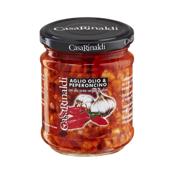 Garlic, oil and chili pepper sauce